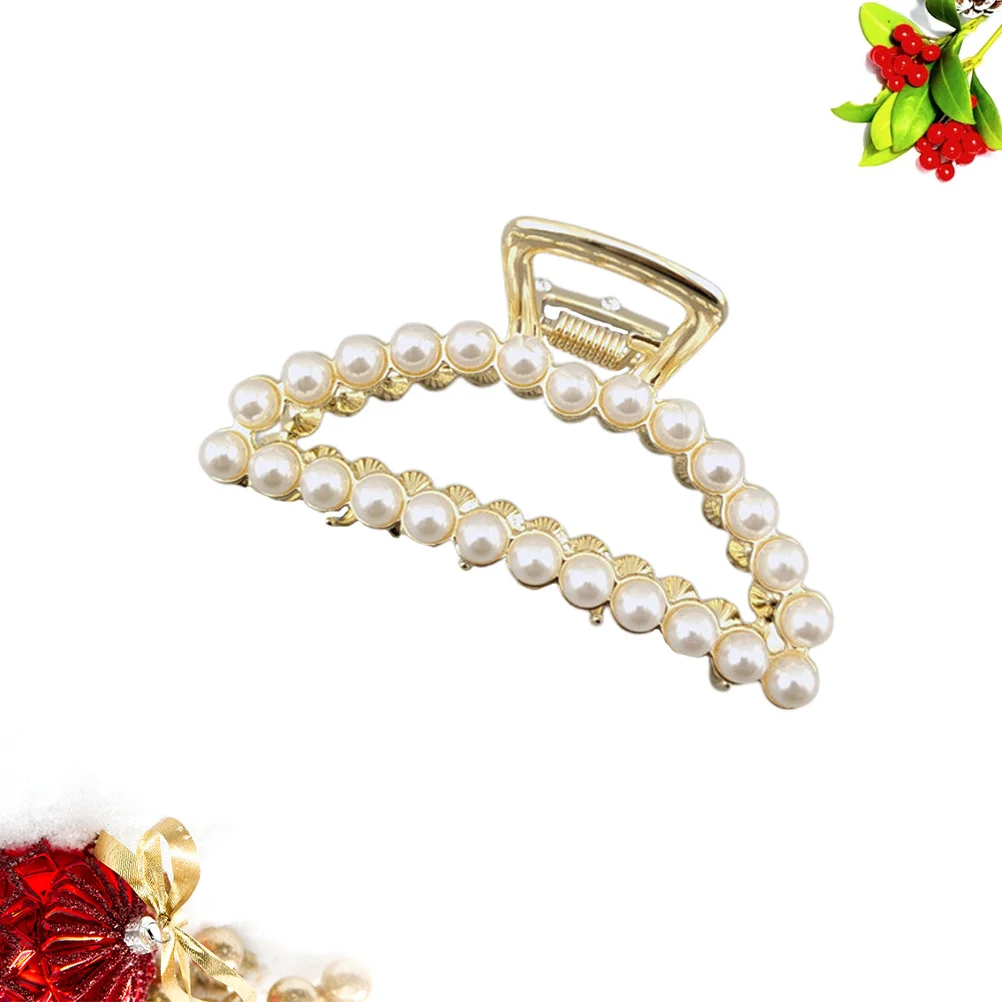 

Hollow Out Pearl Claw Clip For Women , Fashion Metal Jaw Barrette Grip Accessories, Wedding Party Hair Styling Tool,