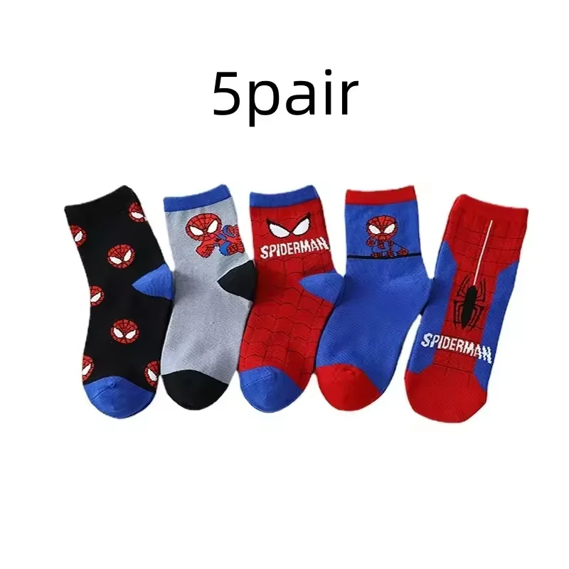 1-12Years Nieuwe Mode Spider Kinderen Socks5 Pairs Anime Kids Jongens Korte Sok Kind Cartoon Baby Zomer Lente Sokken Kids gift
