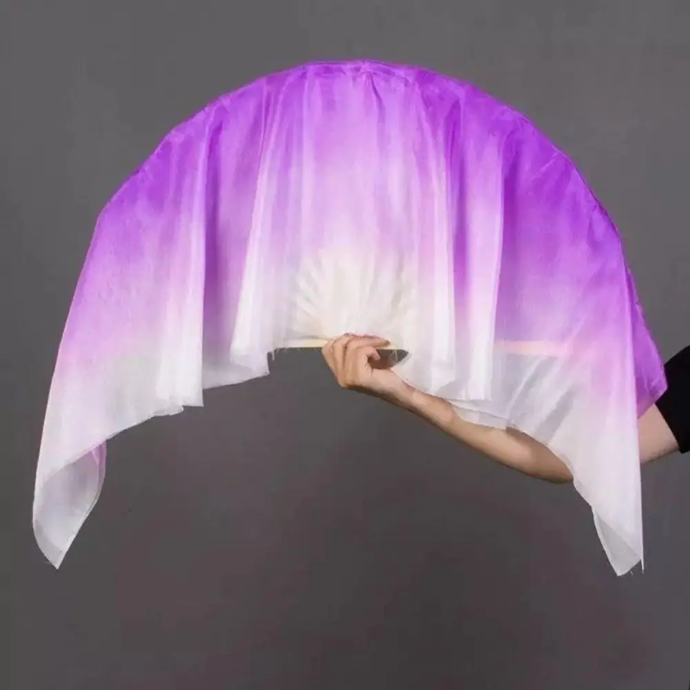 

31 см бамбуковая китайская короткая веер для танца живота 10 см полукруглая шелковая вуаль танцовщица тренировочные пары Yangko Dance бамбуковые веера разноцветные