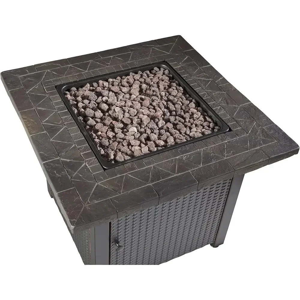30 Outdoor Gas Fire Pit Table with Resin Mantel