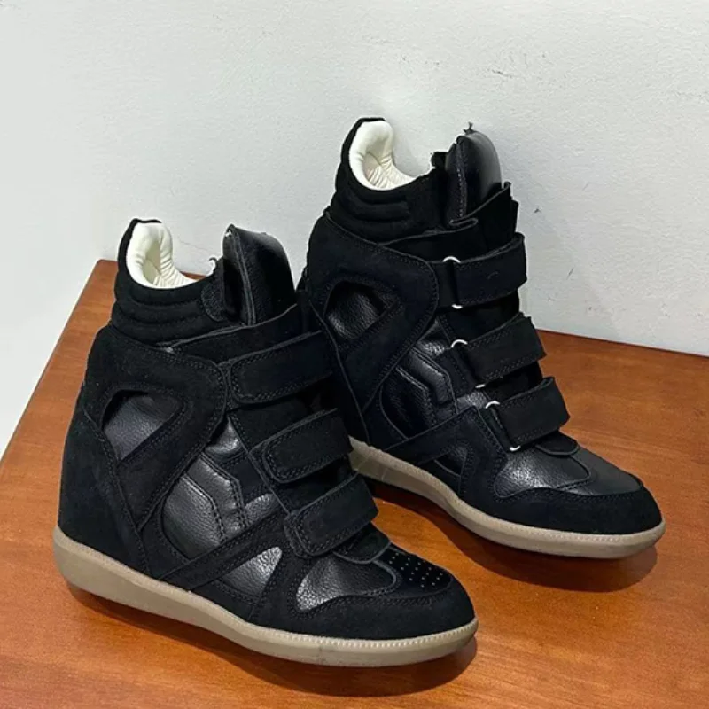 

Women's Sneaker Height-increasing Sports Shoes Fashion Round-toe High-top Casual Shoes Brand Comfort Thick-soled Sneakers Boots