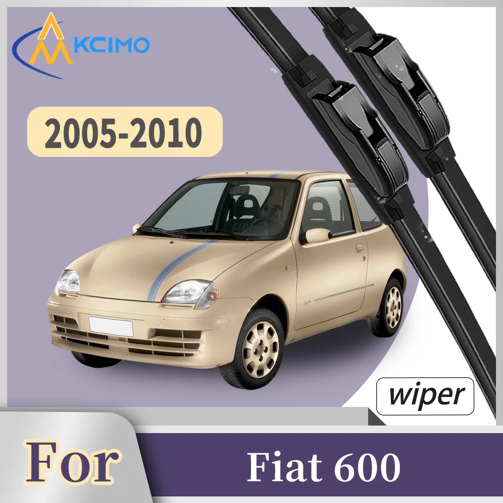

Premium Rubber Front Windscreen Wiper Blades For Fiat 600 187 2005-2010 Quiet Smooth Wiping Waterproof Windshield Kit 2Pcs