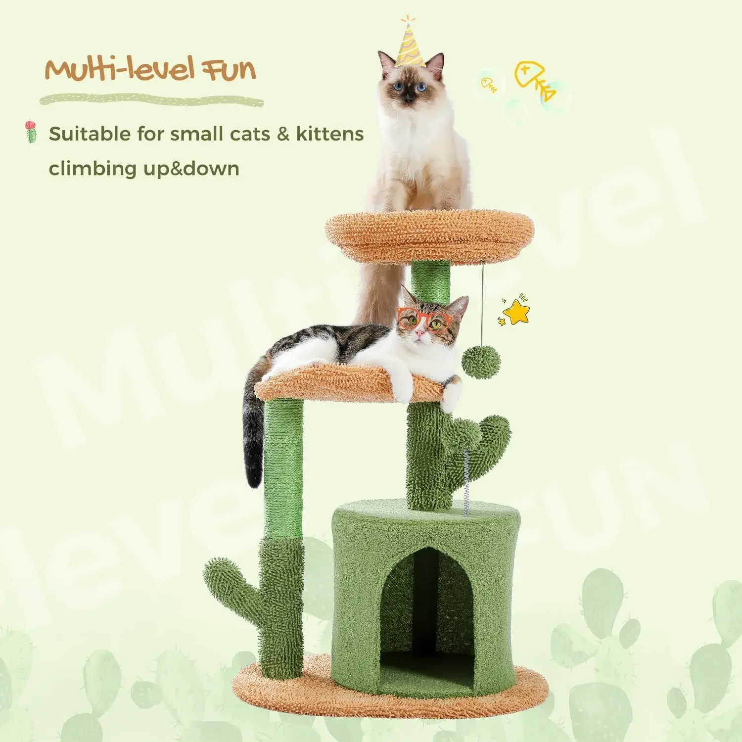 

Cat Climbing Frame Cat Tree Nest Cactus Climbing Frame Sword Hemp Rope Assembly Does Not Occupy Small Pet Supplies