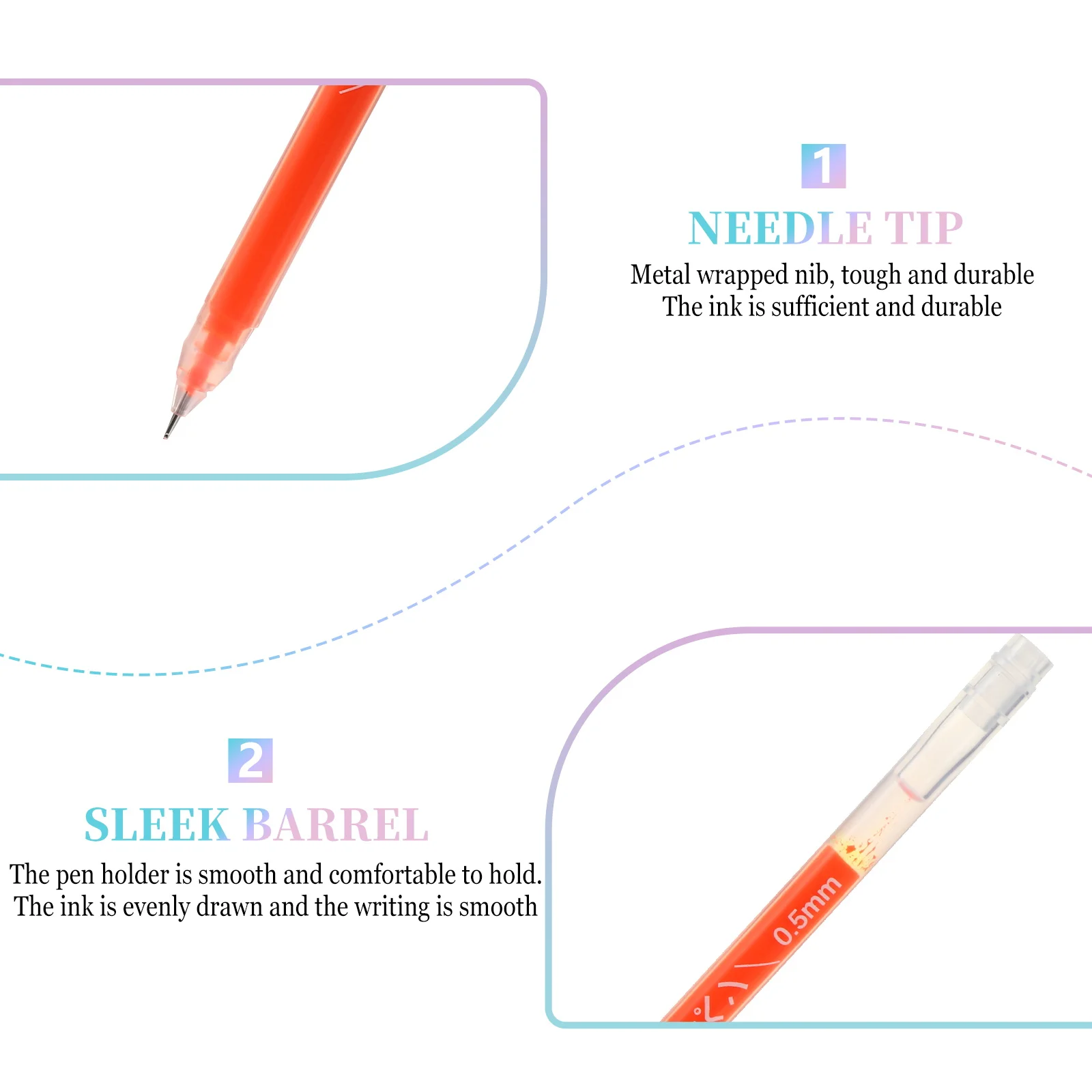 

9 Color Painting Pens 05mm Retro Gel Pens for School Office Smooth Writing Plastic Material