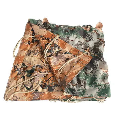12'x12' 3.6x3.6m Double-layer Flame Retardant Oxford Cloth Camouflage Net with Ropes
