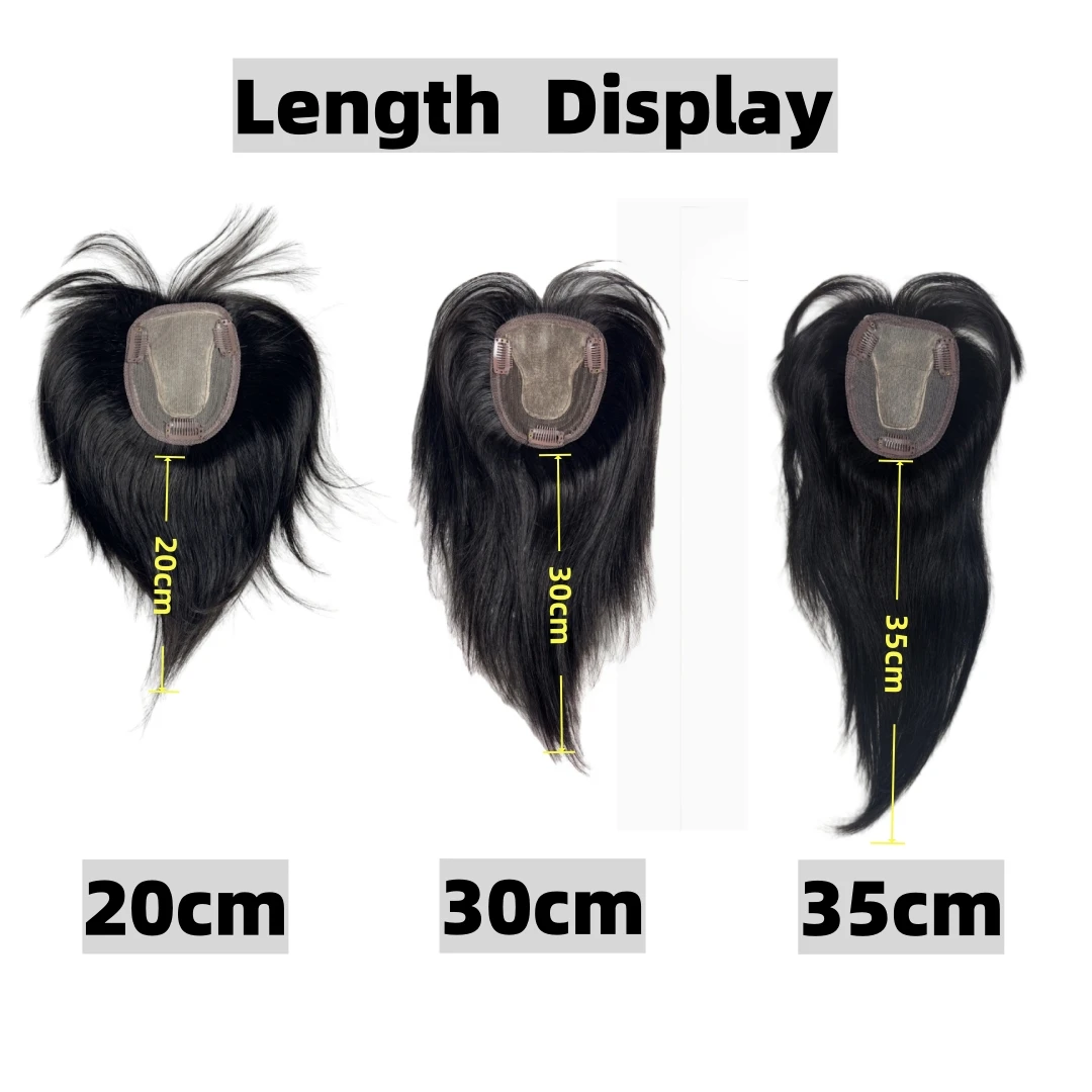 T-Teil-Echthaar-Topper mit Spitzenbasis für Frauen mit 3D-Pony, brasilianisches natürliches Haarteil, Clip-in-Haarverlängerung, Abdeckung gegen Haarausfall