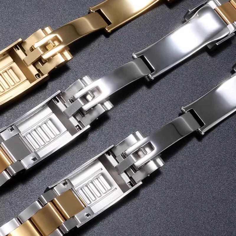 20mm 21mm 904L Watchbands For SUB DAYTONA NH35 NH36 Men  Glide Lock Clasp Watch Strap Solid Stainless Steel Watch Bracelet