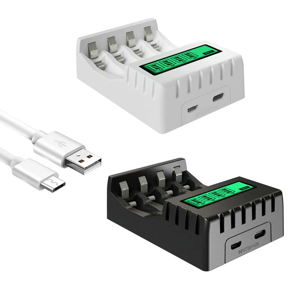 1PC LCD Display Battery Charger With 4 Slot For AA/AAA NiCd Rechargeable Battery Short Circuit Protection Charging Adapter