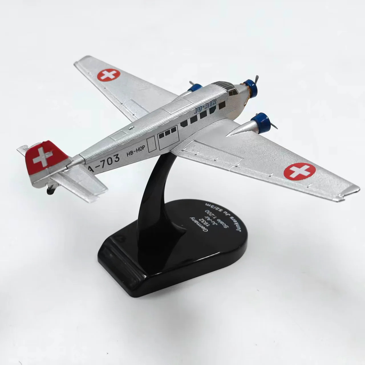 Diecast 1/200 Scale Germany Ju-52 Alloy Transport Airplane Models Simulation Aircraft Finished Static Collection Holiday Gifts