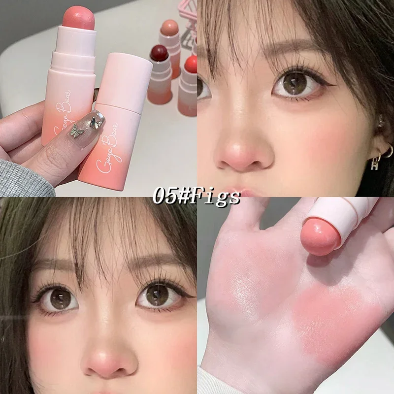 Colorete en barra suave, colorete rosa ahumado, crema de larga duración, resistente al agua, brillo Natural, Color en expansión, contorno de mejillas