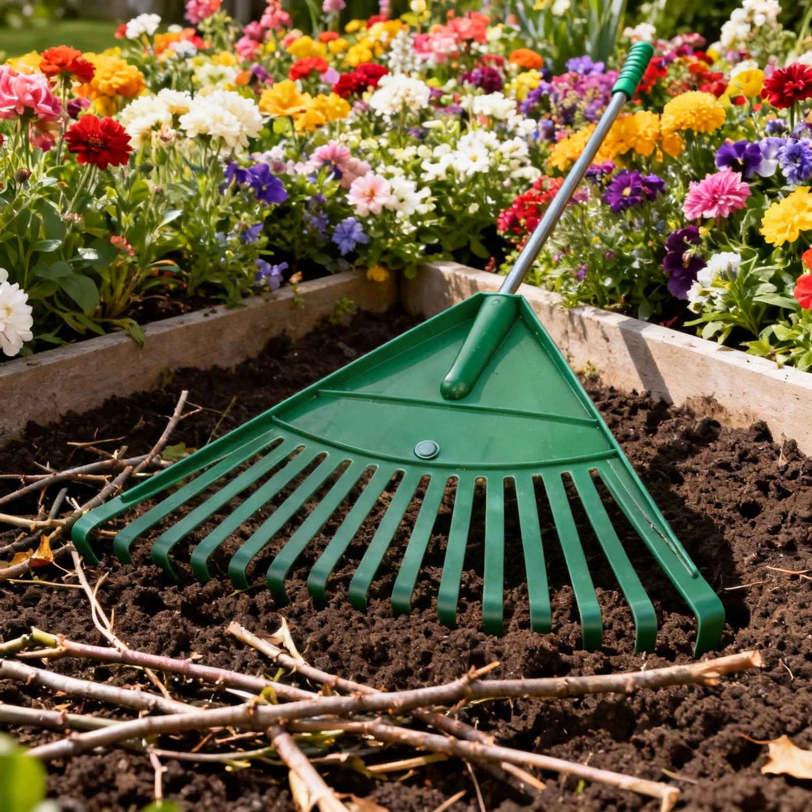 

Plastic Garden Rake with Large Working Area Lightweight Durable Lawn Tool for Leaf Clearing Rake for Leaves Garden Rakes