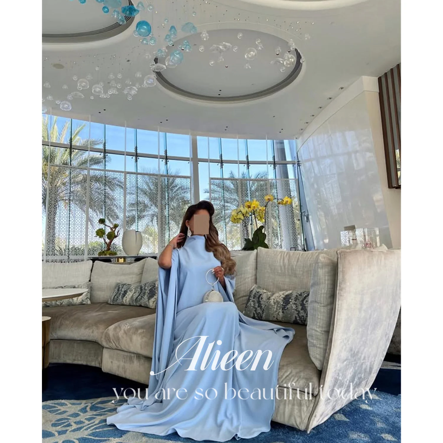 

Aileen Long Dress Blue Customized Prom Dresses for Special Occasions Loose Evening Dresses 2025 Glitz and Glam Rhinestones Party