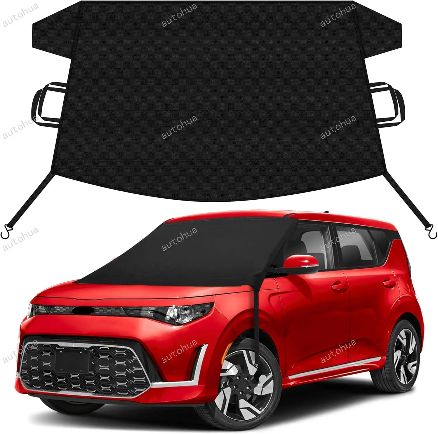 

Car Snow Cover for Kia Soul Windshield Cover for Ice Snow with Heavy-Duty 600D Oxford Car Cover, Waterproof & Anti-Slip,