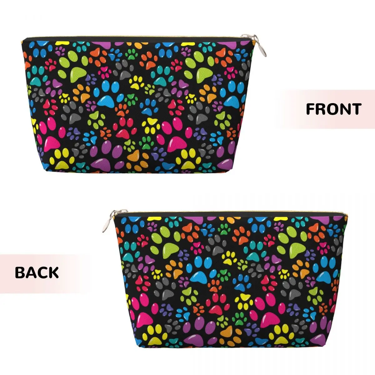 Custom Colorful Animal Footprint Dog Paw Prints Travel Cosmetic Bag  Toiletry Makeup Organizer Ladies Beauty Storage Dopp Kit