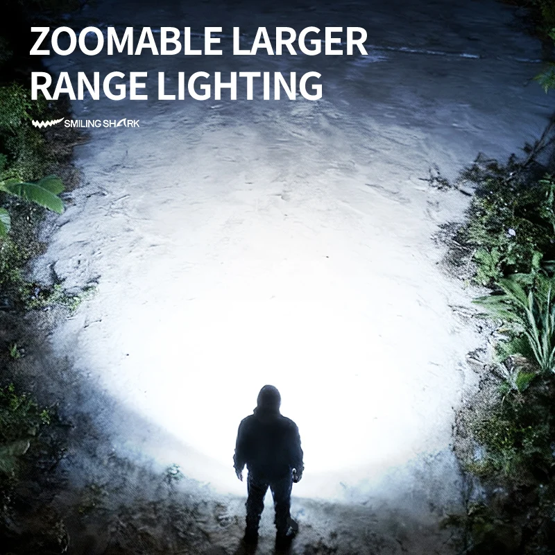 SMILING SHARK Mini Flashlight Small Torch Light LED Keychain Light Type c Rechargeable 4Mode Stepless Dimming  Pocket Light Z11