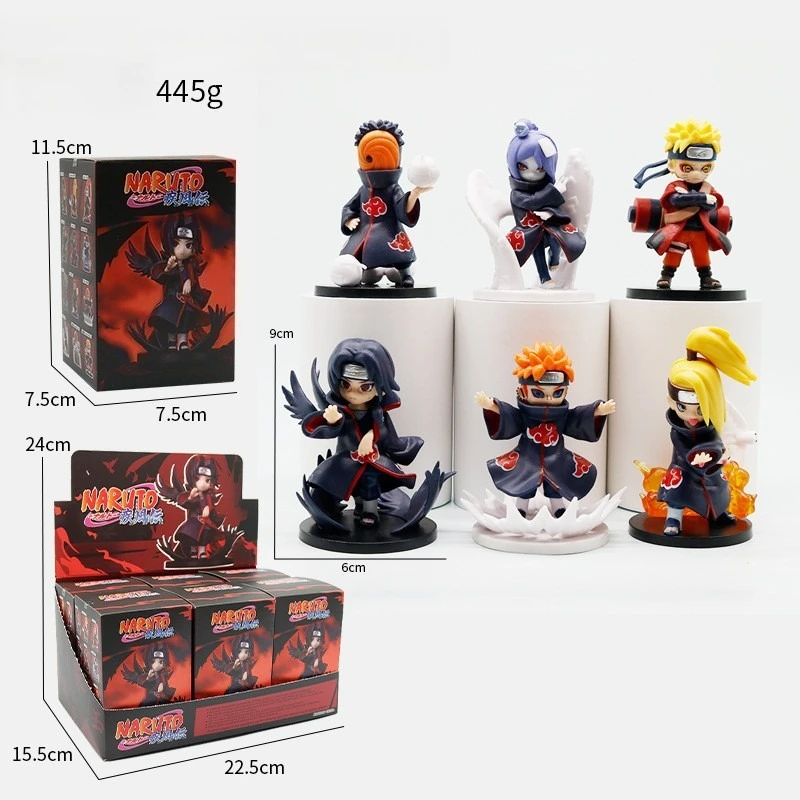 

Bandai Naruto Shippuden Akatsuki Arc Series Trendy Blind Box Random Toys Mystery Box Guess Action Figure Surprise Gifts