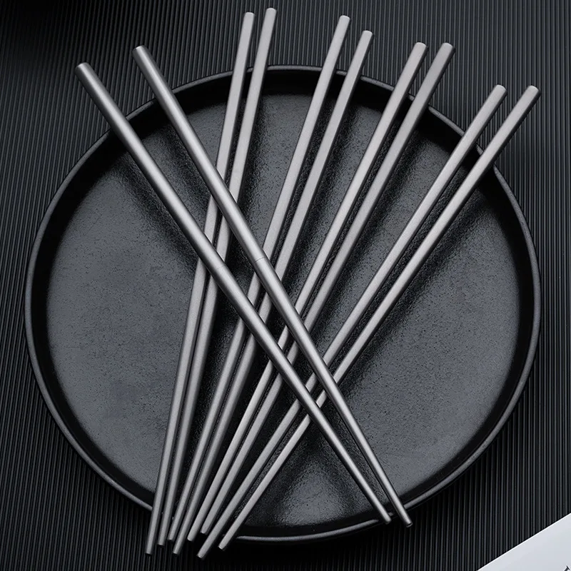 5 Pairs /Set,19.5/23/23.5cm,Pure Titanium Chopsticks,Antibacterial And Mold-proof,Lightweight,Suitable For Home/Party/Outdoor