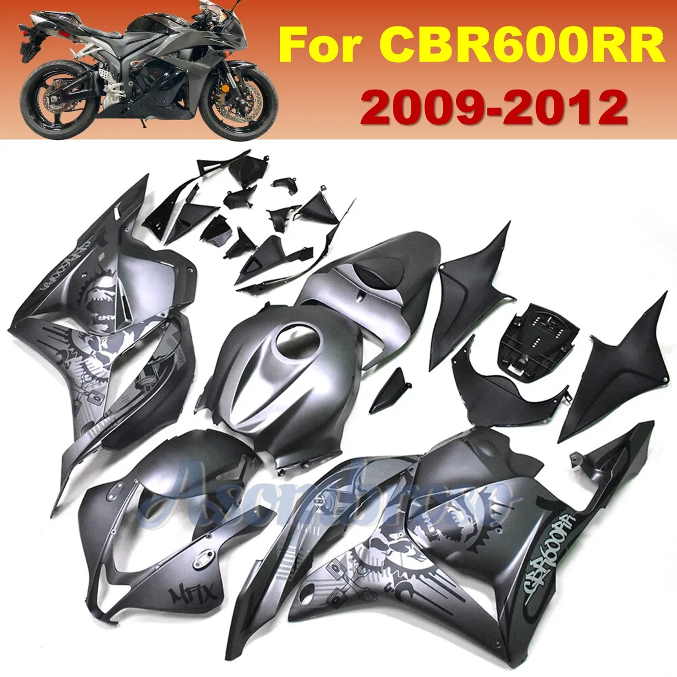 

Полный комплект обтекателя для Honda 2009 2010 2011 2012 CBR600RR F5 CBR 600 RR 09 10 11 12 CBR 600RR Граффити Графический серебряный комплект кузова