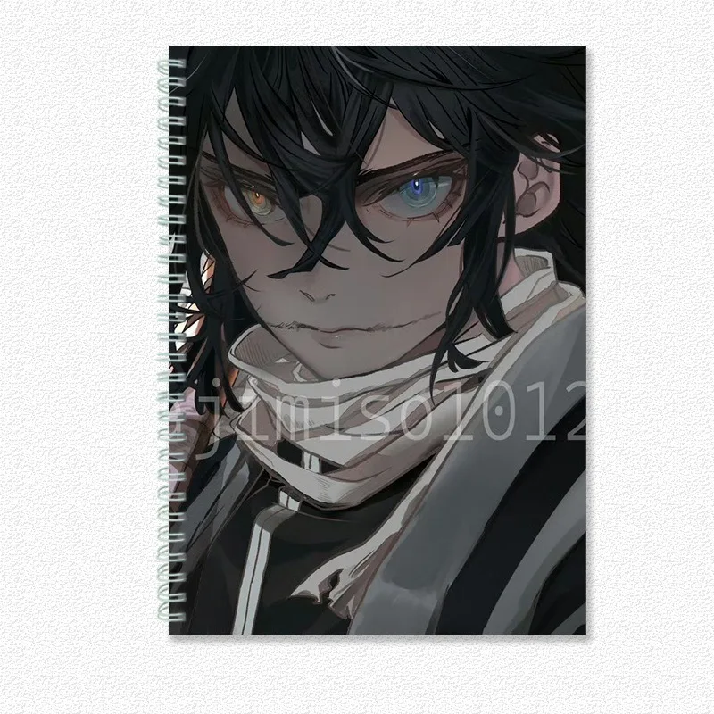 60PCS Tanjirou Nezuko Zenitsu Inosuke Giyuu Shinobu Kyoujurou Popular Animation Peripheral Hard Shell Notebook School Supplies