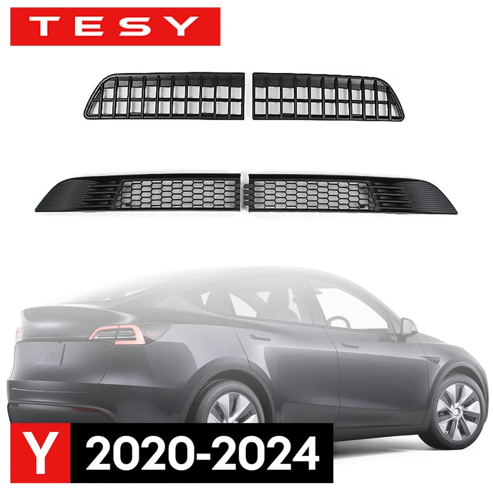 For Tesla Model Y 2020-2024 Lower Bumper Anti Insect Net Anti Dust Proof Inner Vent Grille Cover Insect-proof Front Cover Inlet