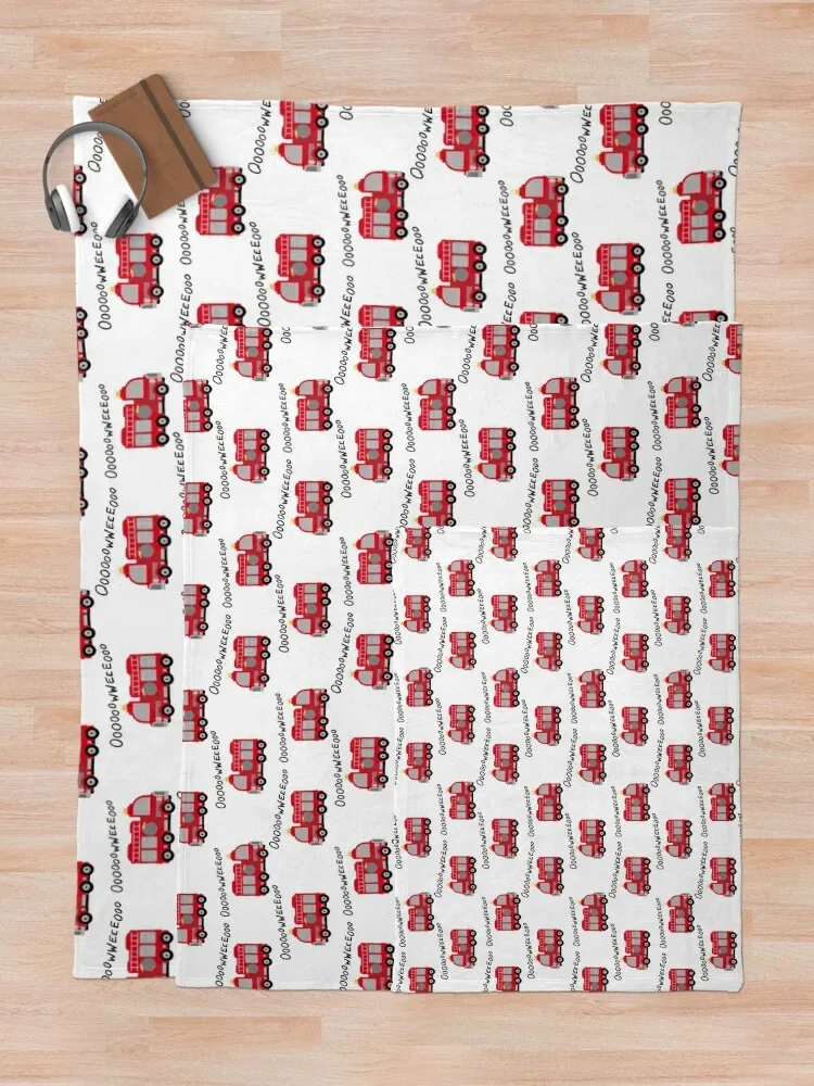 Firetruck - Red & White Throw Blanket Decorative Beds For Baby anime Blankets