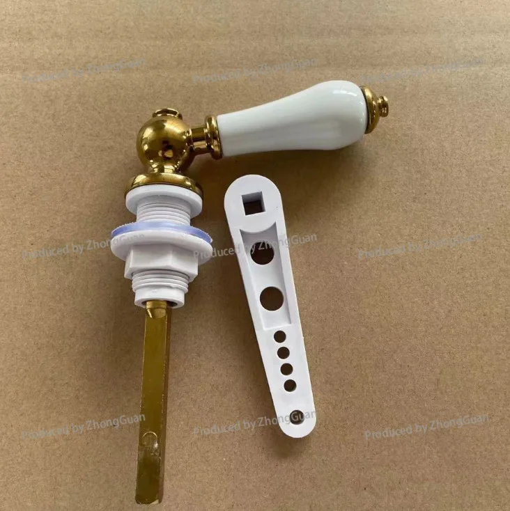 Gold Ceramic Toilet Handle - Zinc Alloy Water Tank Fittings for Bathroom Fixtures