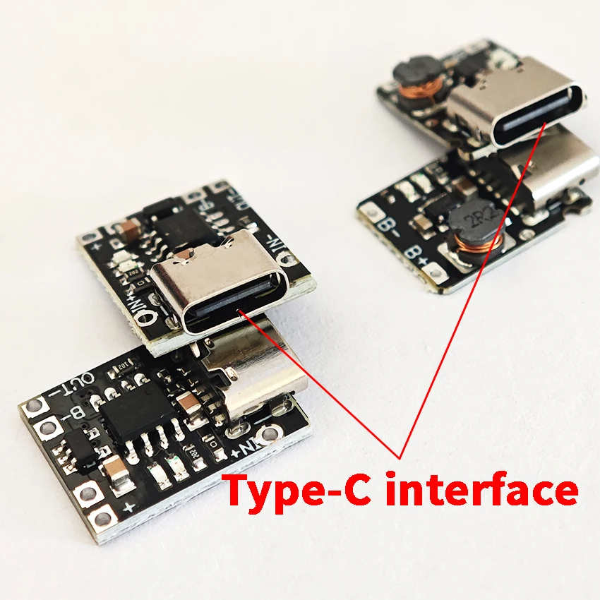 Bild 3: 1A Lithium-Batterie-Ladeplatinenmodul, Polymer-Batterie, Typ-C-Anschluss mit Schutz, 4,2V/5V USB-C-Boost-Power-Board, 1 Stück