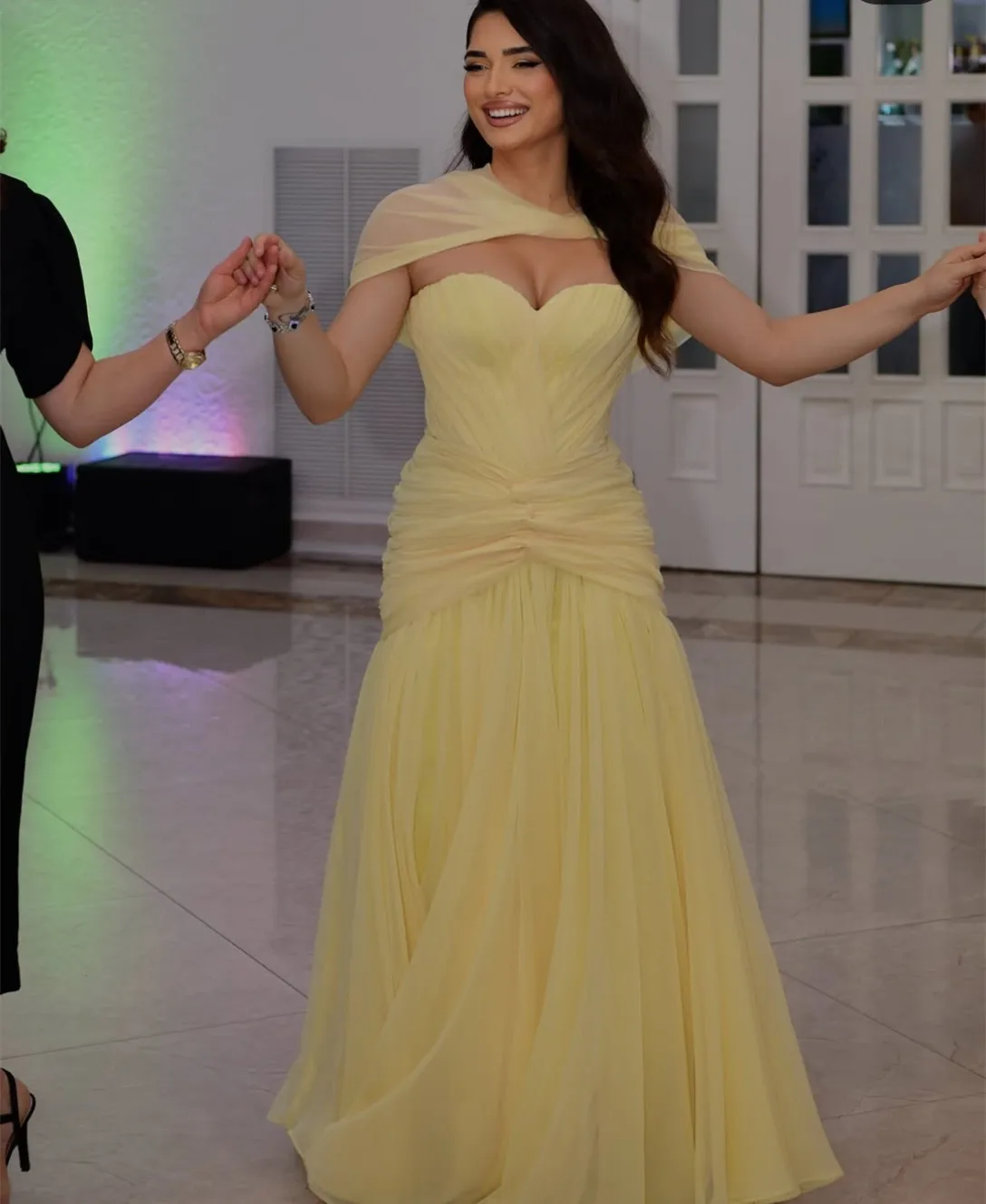 

Customized Long Sweetheart Evening Dresses Chiffon Mermaid فساتين سهرة Floor Length Pleated Prom Dress for Women