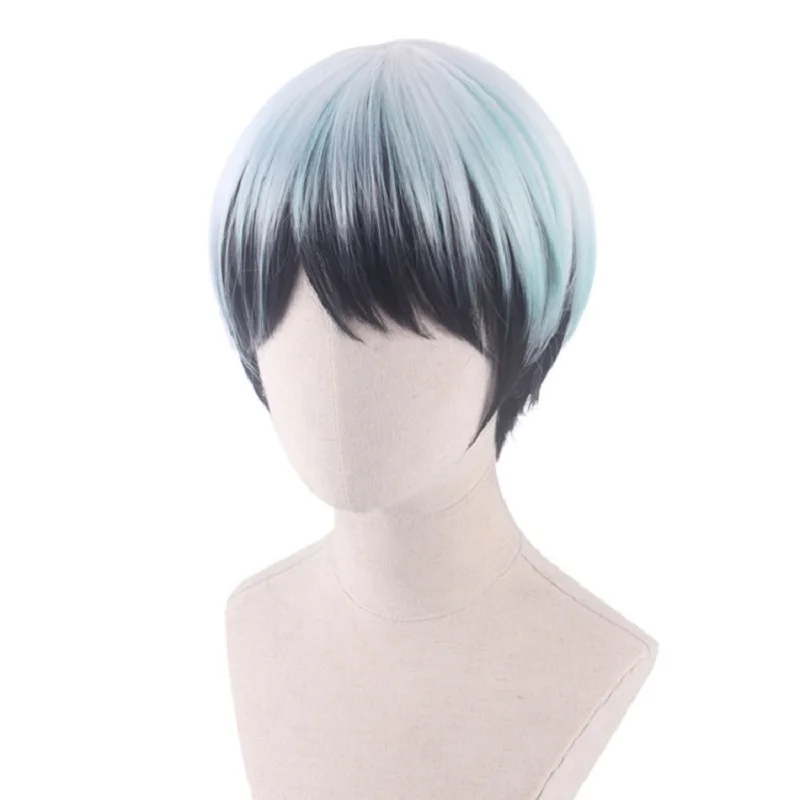 Yushiro Cosplay Wig Anime Short Gradient Synthetic Hair Heat Resistant Wigs Halloween Costume