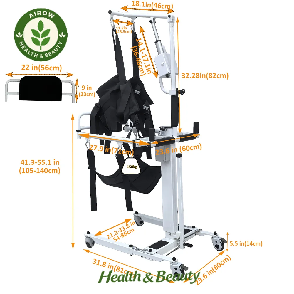 AIROW Home to Car Transfer Lift Chair for Elderly Heavy Duty Foldable Waterproof with Removable Sling Seat