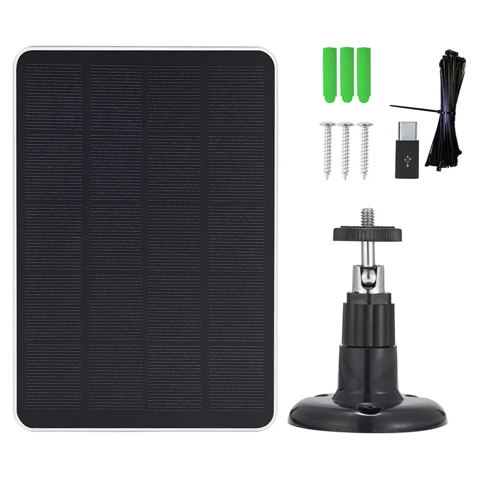 

Cable Ties Solar Panel° Safety Wall Bracket Monocrystalline Silicon Solar Panel USB-C Connector Weatherproof