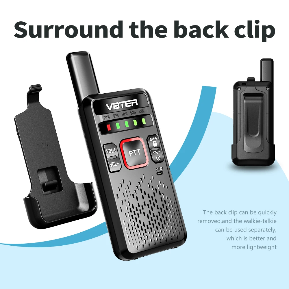 VBTER WBT-V1 ما بعد الإصدار جهاز Walkie-Talkie 4050mAh راديو تناظري ثنائي الاتجاه محمول مع أجهزة راديو صغيرة عالية الطاقة للفنادق 3-5 كجم