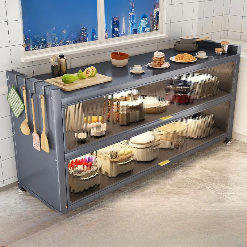 Kitchen locker, tableware storage, household cupboard, cutting board, microwave oven,floor-to-ceiling dust cabinet