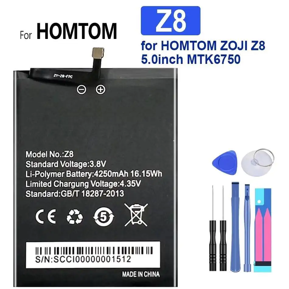 بطارية الهاتف المحمول متينة 3000-10000 مللي أمبير في الساعة لهاتف Homtom Zji Zoji Z11 Z33 Z6 Z7 Z8 Z9 5.0 Pro