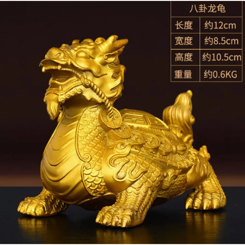Bronze Ornament Brass Bagua Dragon Head Turtle Home Living Room Office Craft Desktop Decoration