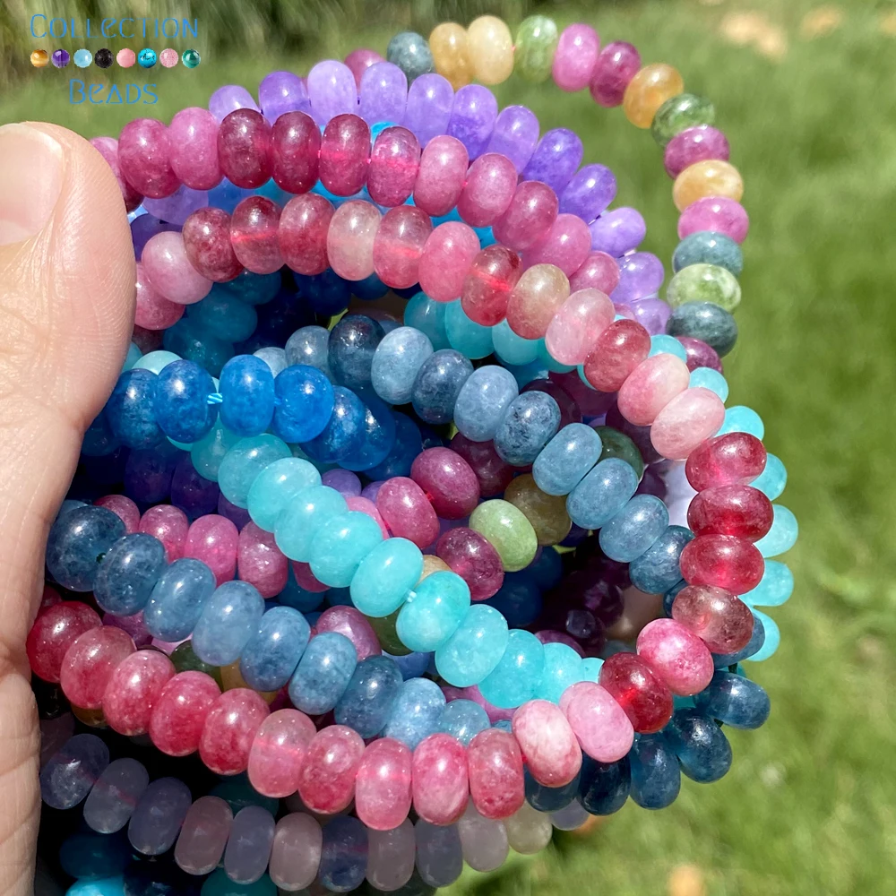 5x8mm Natural Stone Beads Aquamarine Amethyst Tourmaline Rondelle Loose Beads For Jewelry Making DIY Bracelets Accessories 15\'\'