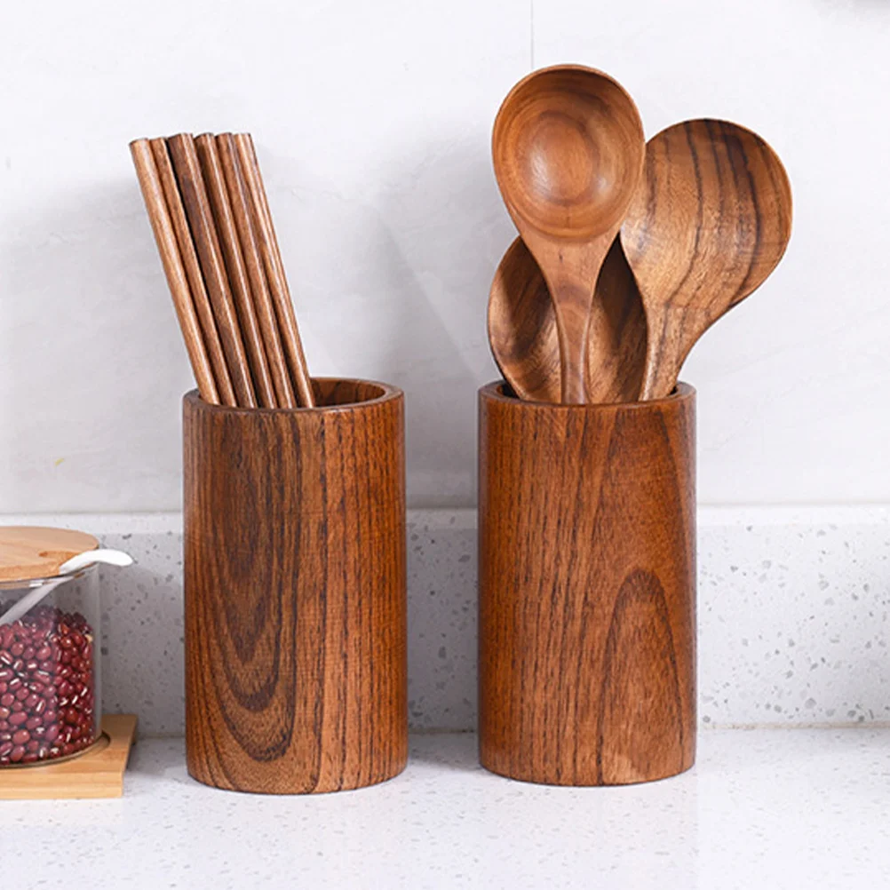 

Vintage Wooden Utensil Storage Holder Kitchen Wood Cutlery Organizer Tableware Container Flatware Chopsticks Holder Pen Desk