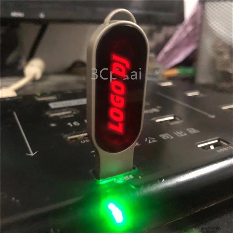 2023 Brand New DJ Creative Colorful LED LOGO USB 2.0 Memory Flash Pendrive 16GB 32GB 64GB 128GB