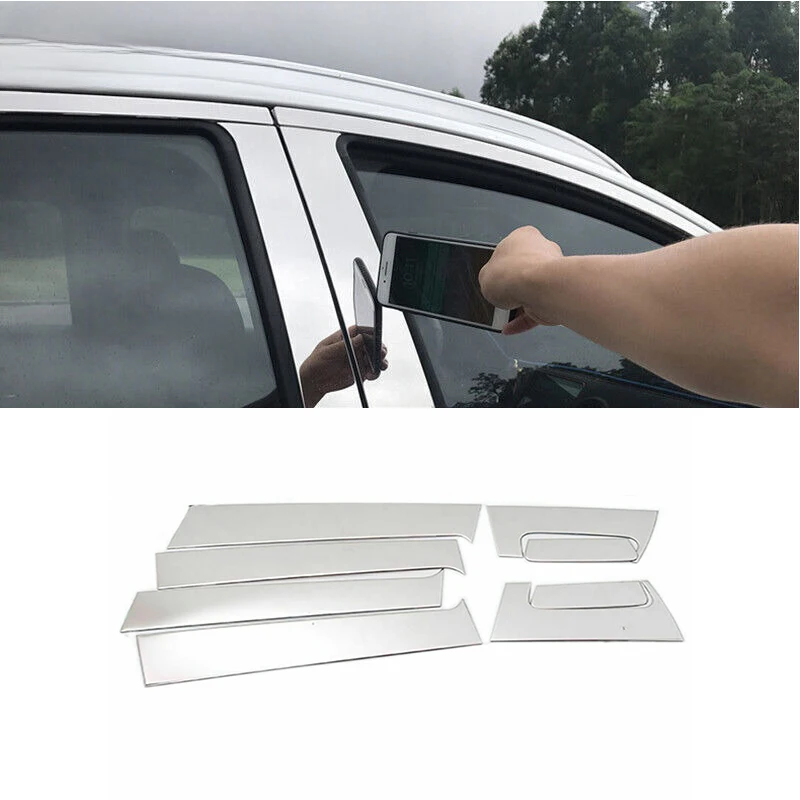 Black/Silvery Window Trim Pillar Posts Sticker Door Decal Cover Car Accessories For Honda HRV 2016 2017 2018 2019 2020 2021 2022