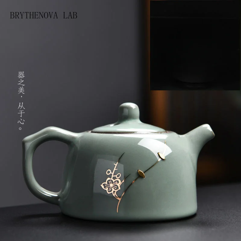 Manual Chinese Ice Crack Split Teapot Pot for Tea Accessories Kettle Gaiwan Clay Tea Set and Coffee Ge Yao Ceramic Teapot