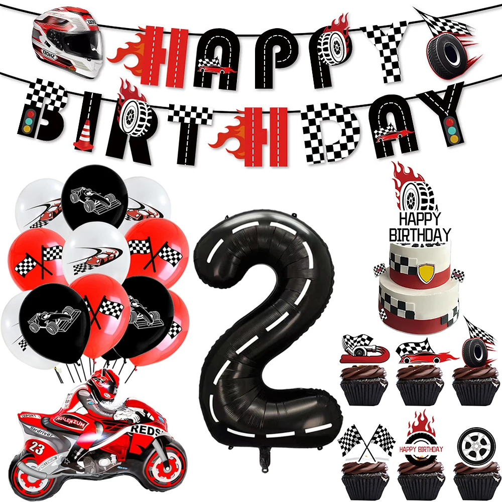 Auto da corsa compleanno moto festa stoviglie usa e getta tovaglia piatto tazza auto da corsa tema palloncino decorazioni per feste di compleanno