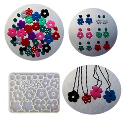 DIY Lovely Floral Pendant Silicone Mold with Hole Jewelry Keychain Necklace Earrings Flower Shape Charms Epoxy Resin Mould