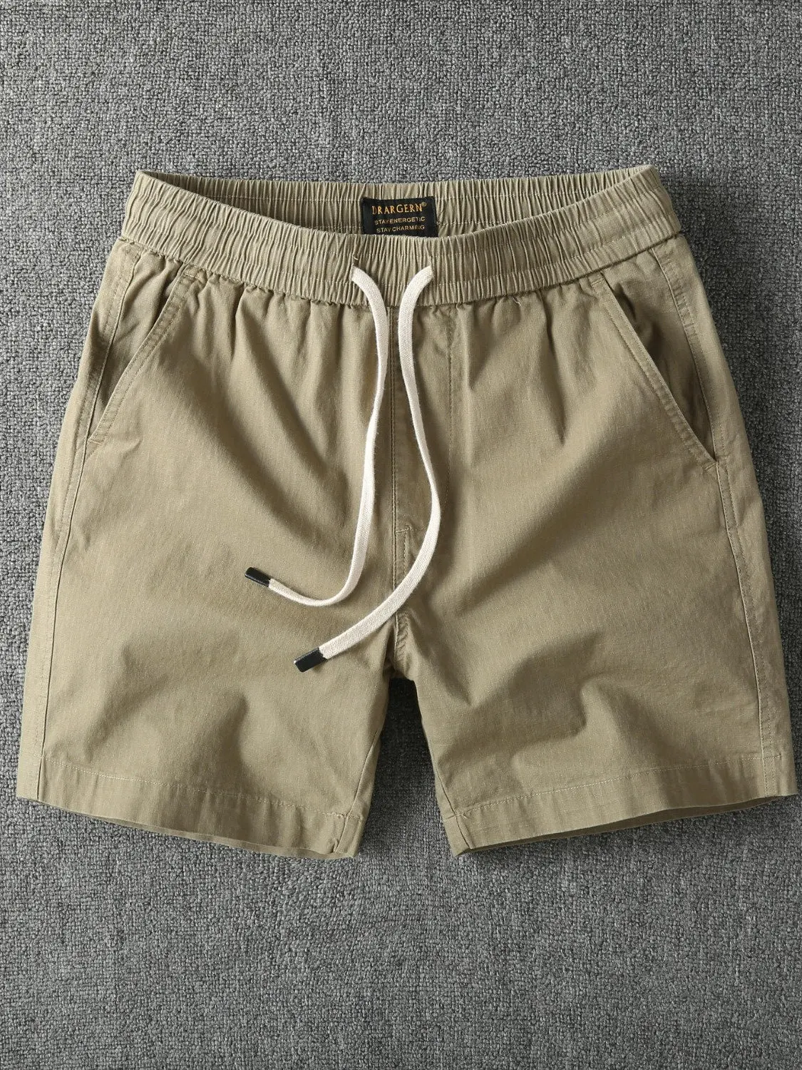 

Summer New Elastic Waist Pure Cotton Quarter Shorts Men's American Casual Trendy Elastic Sports Beach Three-Quarter Pants