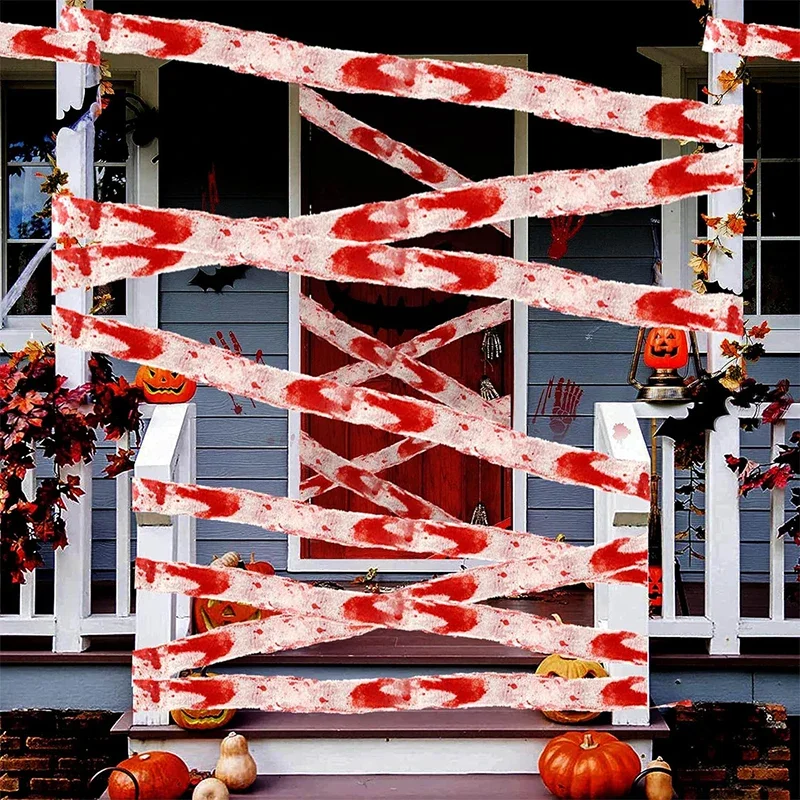 Halloween Bloody Horror Blood-stained Gauze Bandage Haunted House Party Blood Stained Decorations Venue Decoration Props