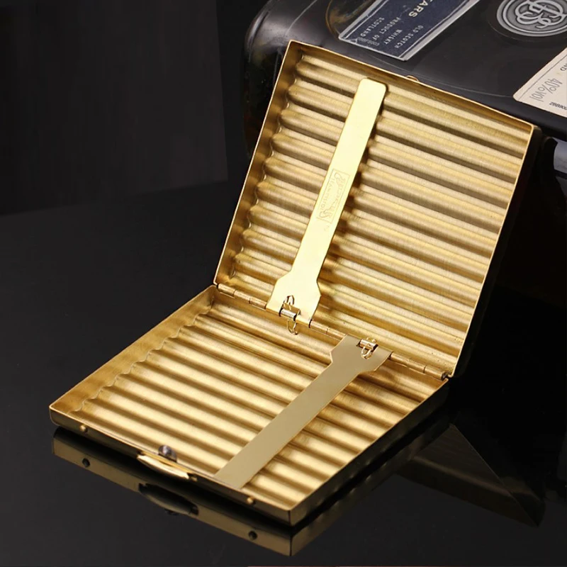 Hand-rolled Copper Cigarette Case Corrugated Special Pocket Cigarette Holder for 70mm Tobacco Smoking Gift Box