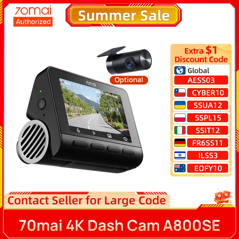 70mai 4K A800SE Car DVR Cost-effective with Super Night Vision