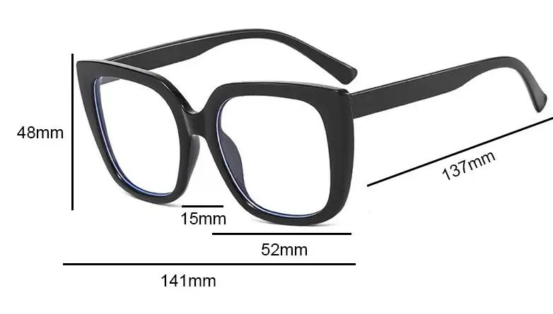 Mode Luxusmarke großen Rahmen Regenbogen übergroße quadratische Lesebrille Rahmen Frauen Brillen Presbyopie Brillen – Detail 10