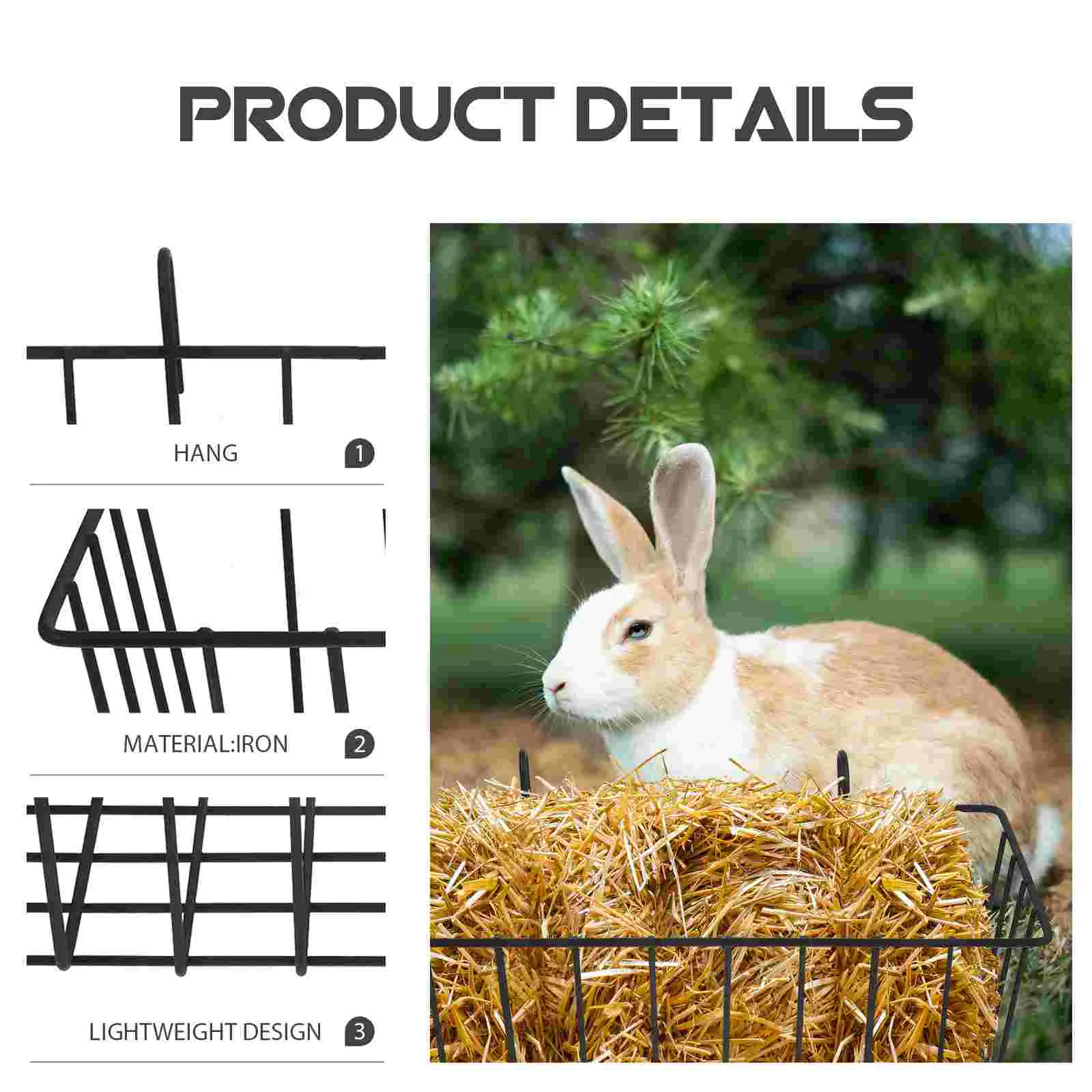 2 ชิ้น Hay Feeder ความจุขนาดใหญ่ Wrought Iron กัดเก็บอาหารพับได้น้ําหนักเบา Multi Function Hay Racks