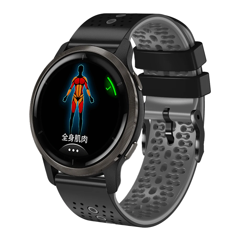 22มม.สำหรับ Garmin Venu 2 Vivoactive 4สมาร์ทวอท์ชสายคล้องสายรัดข้อมือ Forerunner 255 745ซิลิโคน Easyfit สร้อยข้อมือ