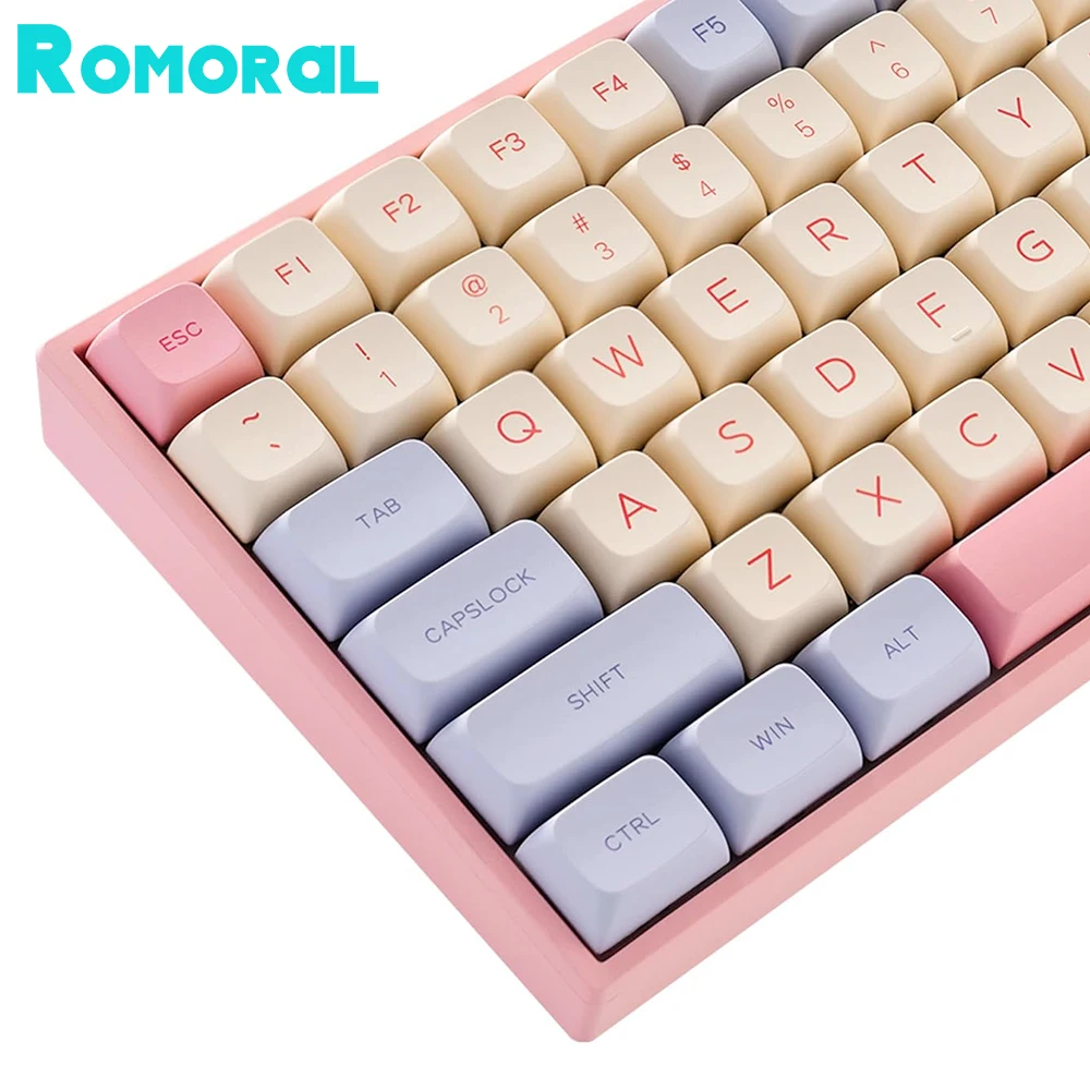 

PBT Keycaps 132 Keys Pink Cute Keycaps Dye-Sublimation Key caps XDA Profile Keycap Set for 61/64/68/87/96/104/108 /114 Keyboard